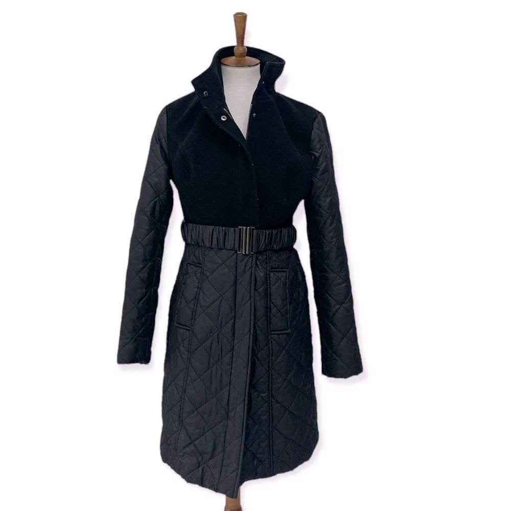 A. BYER big girl’s belted black winter pea coat size Large or womens size xs